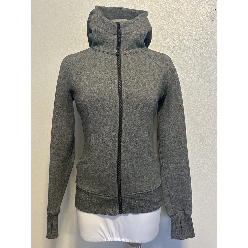 LULULEMON Scuba Hoodie Women's Size 2 Long Sleeve Thumb Holes Full Zip LW4AWNS